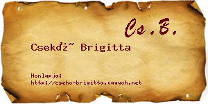 Csekő Brigitta névjegykártya